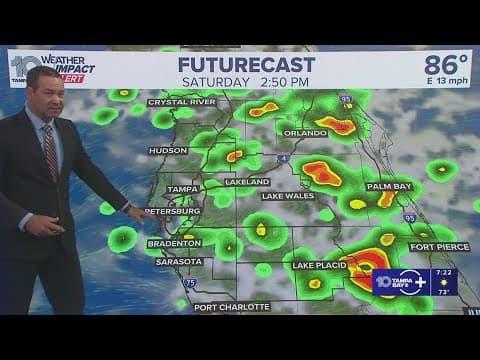 10 Tampa Bay Weather: Breezy weekend with widely scattered showers and storms