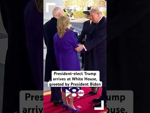 President-elect Donald Trump arrives at White House, greeted by President Biden before inauguration
