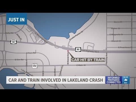 Amtrak train hits car stopped on tracks in Lakeland, deputies say