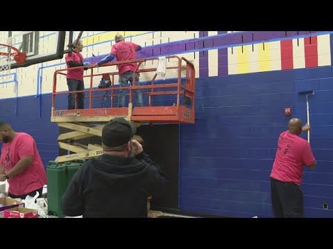 Citizens Energy employees refurbush Stanley Strader Park