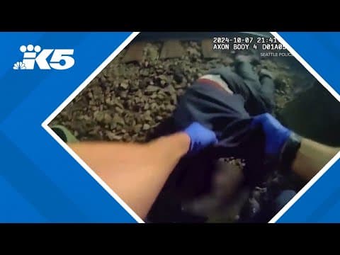 Seattle police pull man away from oncoming train seconds before impact
