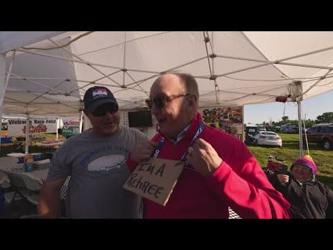 Race fans in IMS Coke Lot celebrate retiring 13Sunrise meteorologist Chuck Lofton