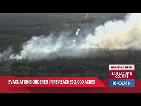 San Jacinto County wildfire team coverage: Pauline Road Fire remains 2,000 acres, now 20% contained