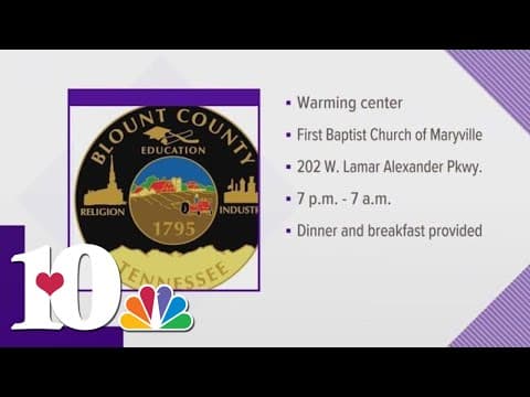 Blount County opens warming centers as temperatures drop Tuesday night