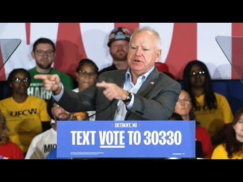 Tim Walz full speech at rally in Michigan