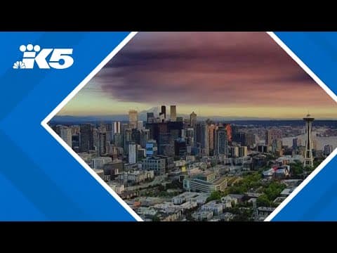 Smoke from Bear Gulch Fire creates hazy sunset across Puget Sound