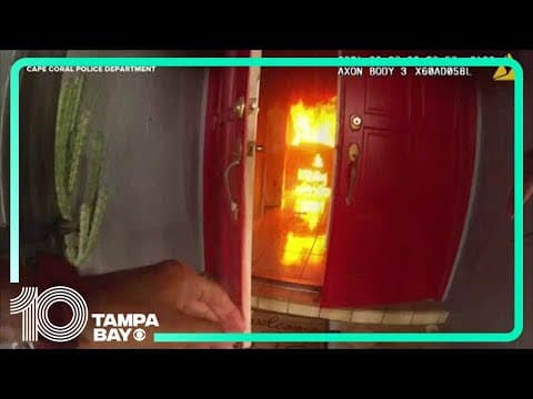 Florida police rescue couple from burning home