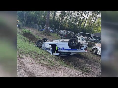 Slidell officer injured as police car overturns during chase - search on for suspect