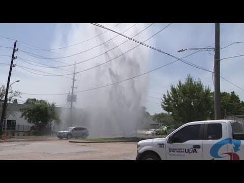 Water main break in northwest Harris County sends water shooting into the air