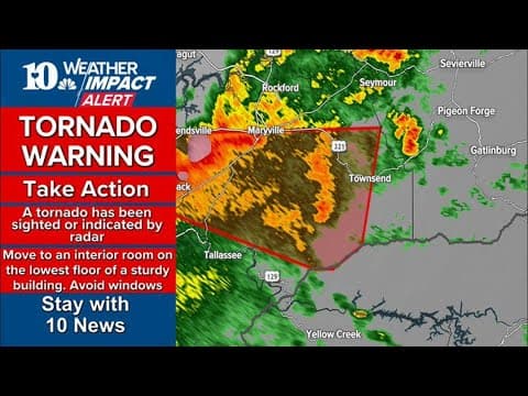 Watch Live || Tornado Warning issued for Loudon, Blount counties until 9:45 a.m.