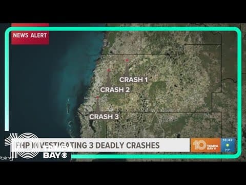 FHP investigating 3 separate deadly crashes in Pasco County