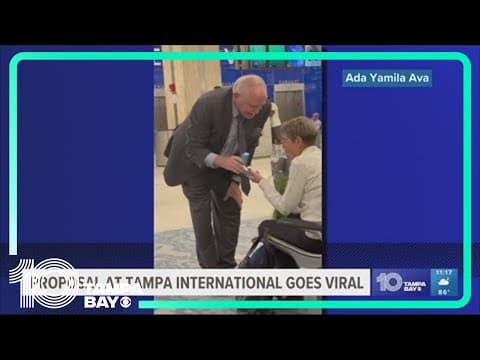 Man proposes to high school sweetheart at Tampa International Airport