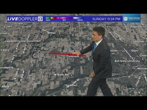 Two quick tornadoes touched down in eastern Indiana Sunday evening