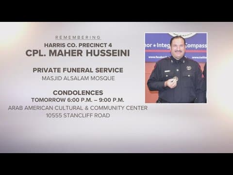 LIVE: Funeral underway for Harris County Pct. 4 Corporal Maher Husseini