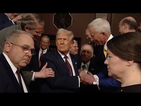 Trump arrives at the House chamber for his joint address to Congress