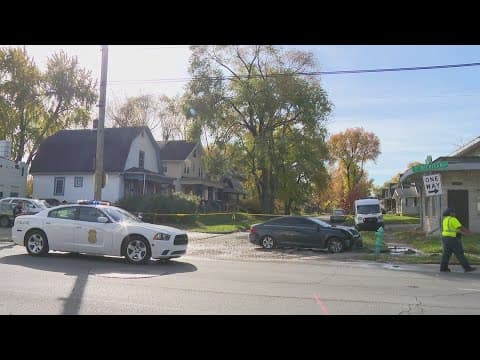 Pedestrian recovering after being hit by car