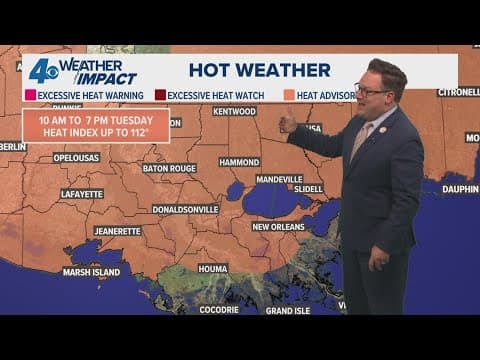 Weather Impact Alert: Hot beginning to the week, more rain late week