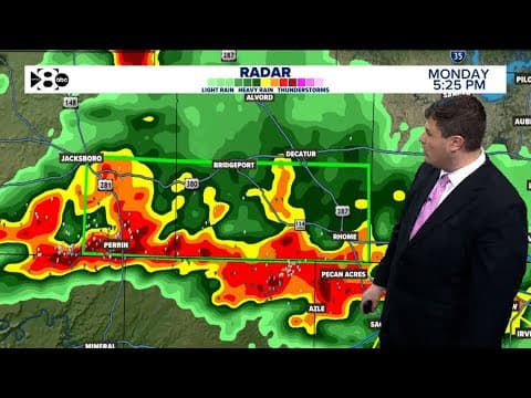 DFW weather: Severe Thunderstorm Warning issued for parts of North Texas on Monday