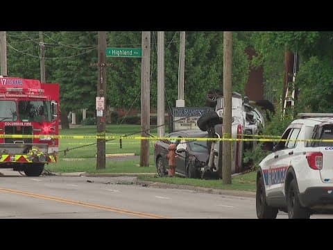1 dead, juvenile seriously hurt after fiery crash in west Columbus