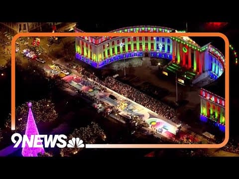 Denver City and County Building lit for the 2023 9NEWS Parade of Lights