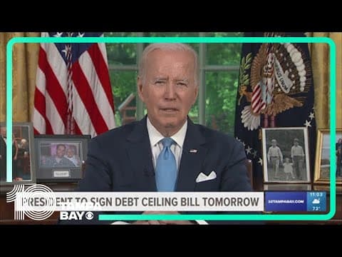 Biden celebrates a 'crisis averted’ in Oval Office address on bipartisan debt ceiling deal