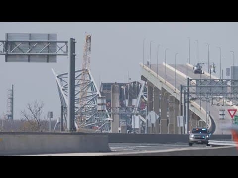 Floating crane arrives to Baltimore bridge collapse site, officials say it will take over 1 month