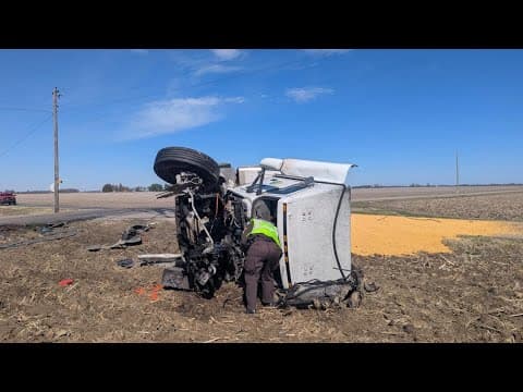 1 airlifted to Indianapolis hospital after Madison County crash between school bus and semi