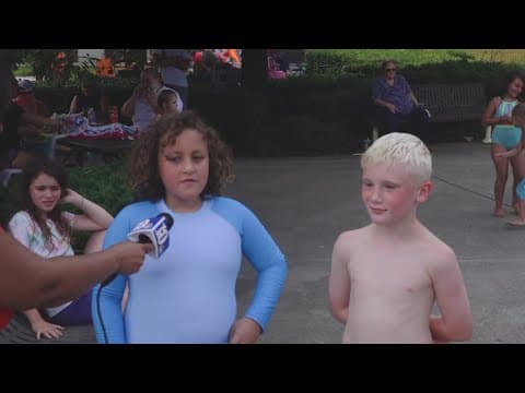 Kids are out to play, staying cool during the heat wave