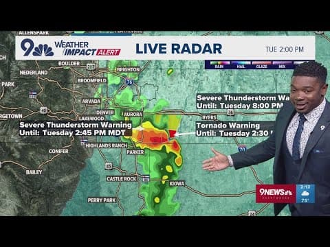 Tornado warning issued for parts of 2 Colorado counties