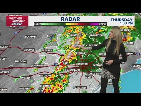Update on severe weather moving into Houston area