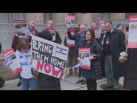 Jewish organizations and supporters demonstrate outside Qatar Embassy in DC