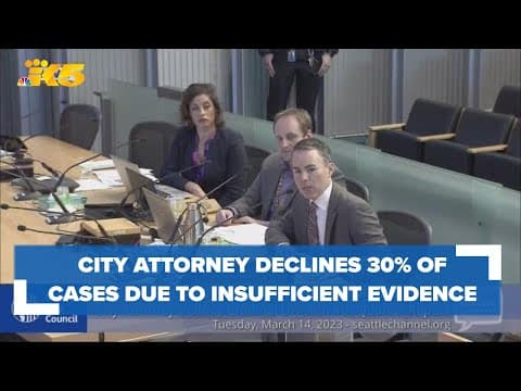 Seattle City Attorney's Office declined 30% of cases referred to due to insufficient evidence