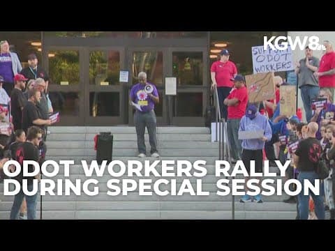 ODOT workers hold rally in Salem ahead of special session on transportation bill