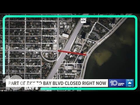 Bay to Bay Blvd. closed near Bayshore Blvd. for construction