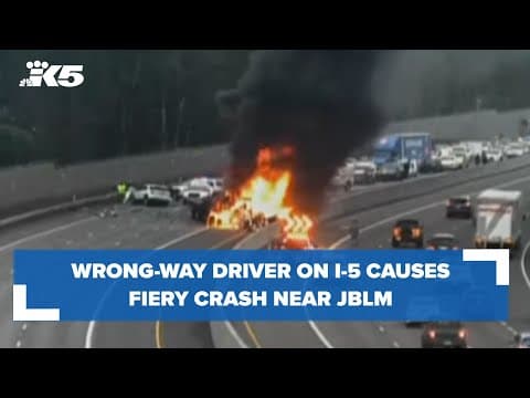 Wrong-way driver, semi-truck collide on I-5. All lanes blocked near JBLM