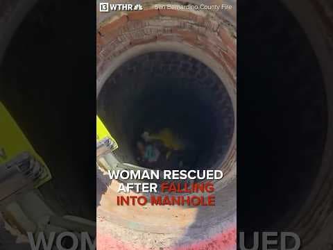 California woman rescued after falling into manhole | Via CNN