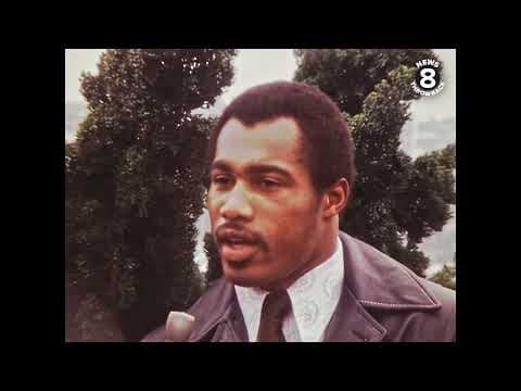 Heavyweight boxers Ken Norton and Jack O'Halloran talk to TV 8 in 1972