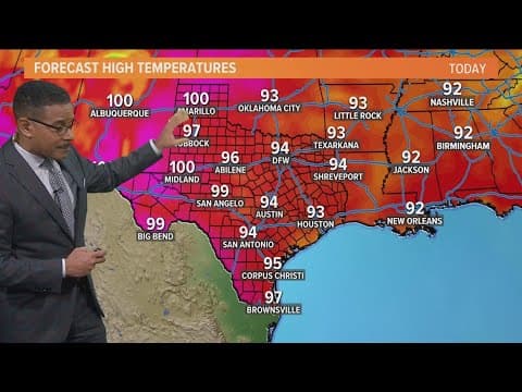 DFW Weather: Temperatures in the 90s as rain clears out