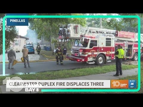 3 people displaced by house fire in Clearwater