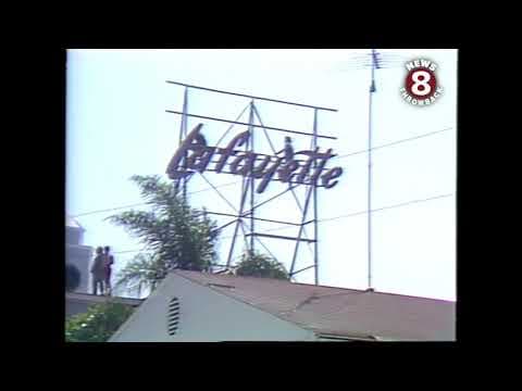 Lafayette Hotel sign coming down in 1987