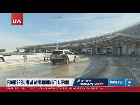Winter Weather Update: Snow melting, Flights resume at New Orleans airport