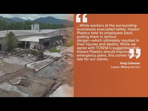 Attorney for some Impact Plastics employees killed in Helene disagrees with most TOSHA findings