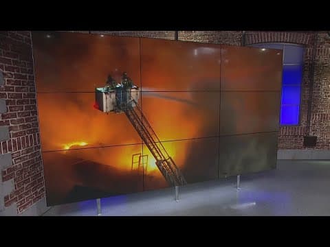 Crews battle a massive fire at abandoned elementary school