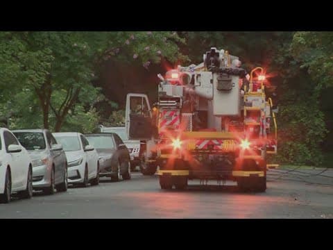 Tree falls on power lines in Southeast DC