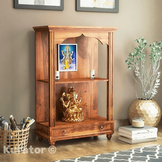 Elegant Wooden Mandir Design for Home